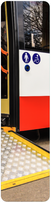Bus with an accessible lift
